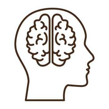 brain inside head vector
