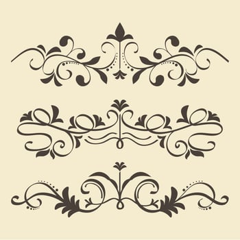 ornaments icon set vector