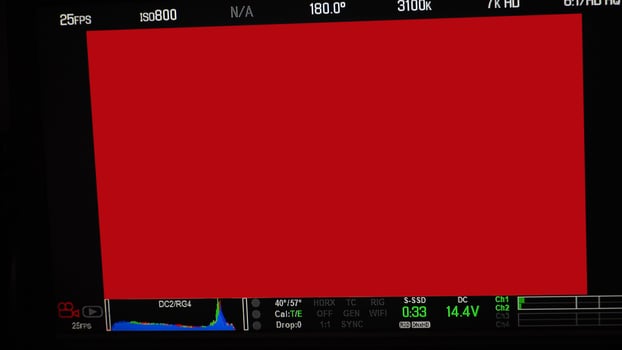 Video recording screen. Professional camera viewfinder frame on monitor screen. photo