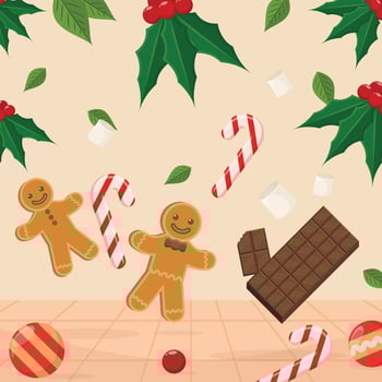 Christmas Food Gingerbread Candy And Chocolate vector