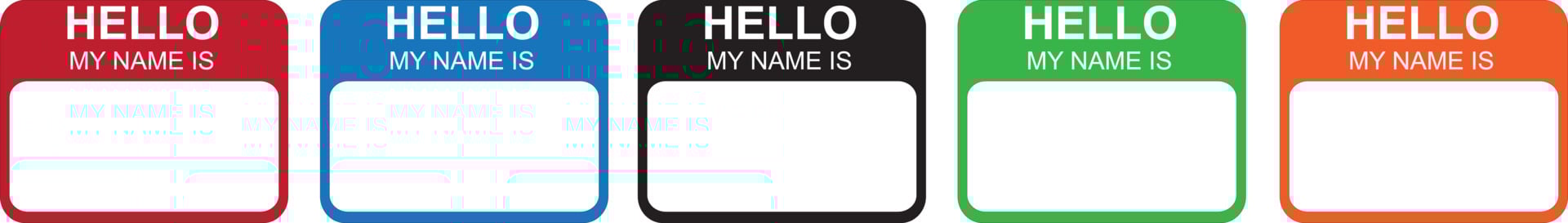 Hello my name cards set vector