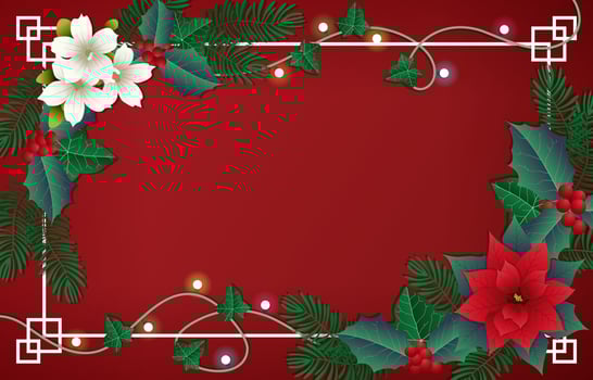 Christmas Floral Foliage Background vector