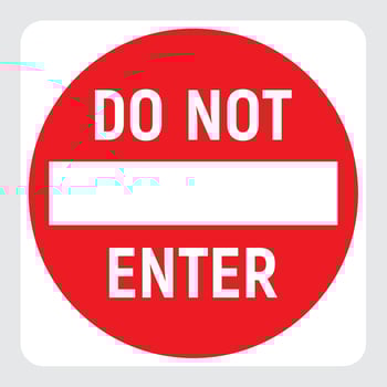 Do not enter red icon, no passage traffic sign, prohibited warning road sign, stop vector illustration.