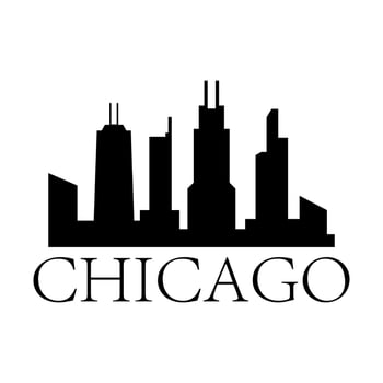 Chicago skyline on white vector