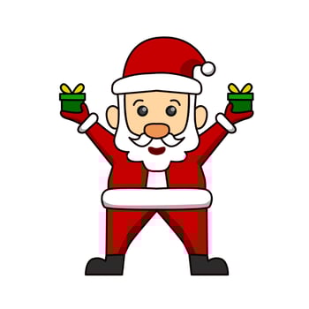 illustration of santa claus carrying gifts. designs for banner and poster templates. vector