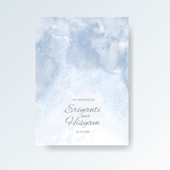 Watercolor wedding invitation card. Beautiful wedding card watercolor with splash. vector