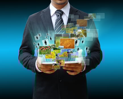 businessman using digital table pc photo