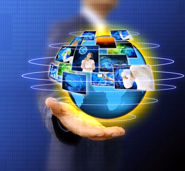 Businessman  holding business collection photo