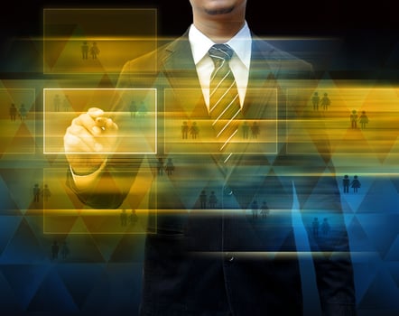 Businessman writing on the screen photo