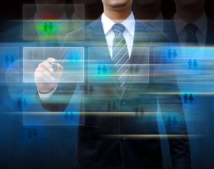 Businessman writing on the screen photo
