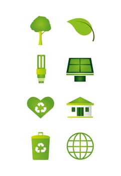 bundle of ecology set icons vector