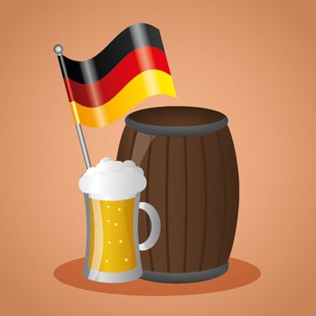 Oktoberfest celebration illustration, beer festival design vector