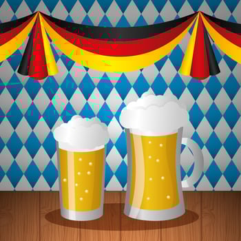 Oktoberfest celebration illustration, beer festival design vector