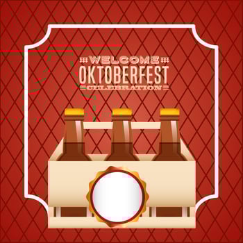 Oktoberfest celebration illustration, beer festival design vector