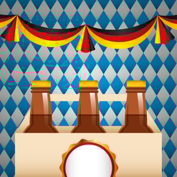 Oktoberfest celebration illustration, beer festival design vector