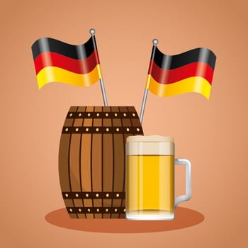 Oktoberfest celebration illustration, beer festival design vector