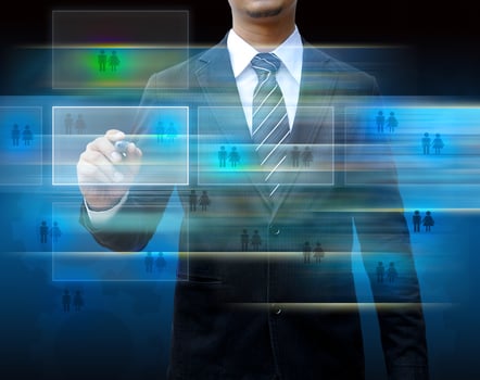 Businessman writing on the screen photo