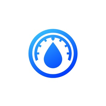 humidity vector icon, blue on white