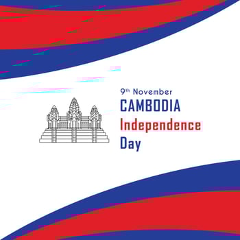Cambodia independence day illustration template design vector