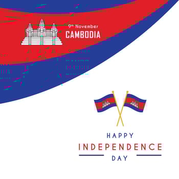 Cambodia independence day illustration template design vector