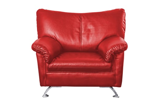 Red Leather sofa isolated photo
