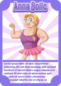 Character game card template with word Anna Bolic vector