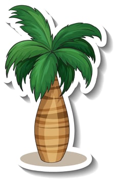 Palm tree sticker isolated on white background vector