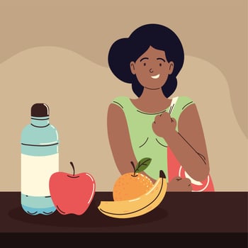 woman with eco bag vector
