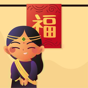 cute indian woman vector