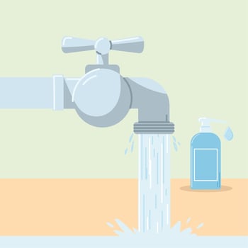 tap and soap dispenser vector