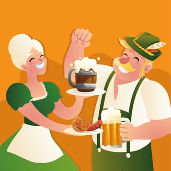 couple in bavarian costume vector