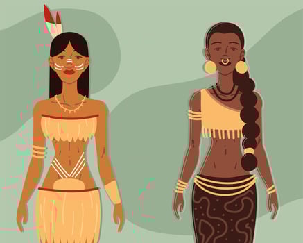aboriginal and native women vector