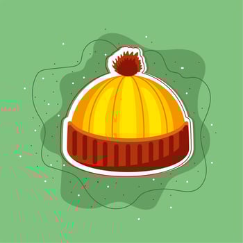 knitted warm hat vector