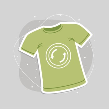 green shirt with recycle sign vector
