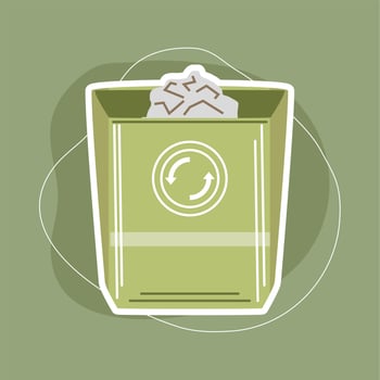 recycling bin with papers vector