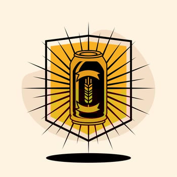 beer emblem vintage vector