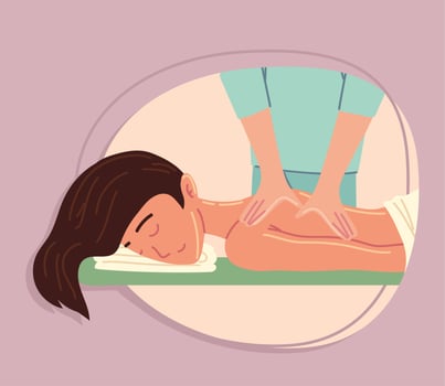 woman having a massage vector