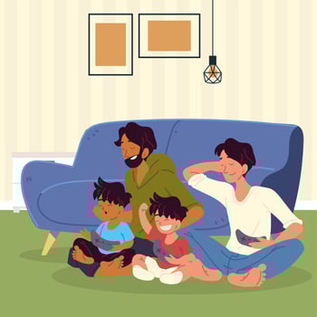 people playing video game vector