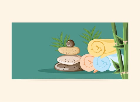 stones towels spa vector