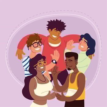 group of people friendship vector