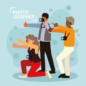 photographers or paparazzi vector