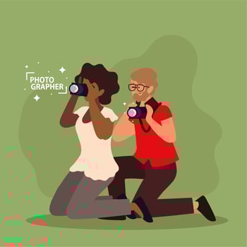 photographers is taking a photo vector