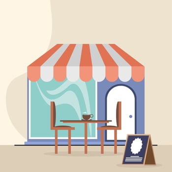 front view small business vector