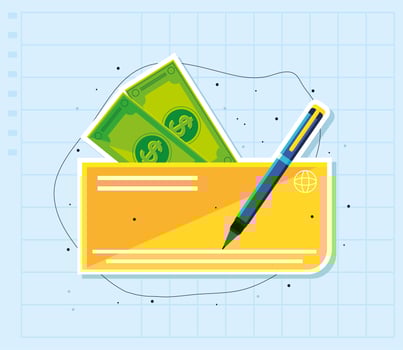 bank check and money vector