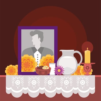 day of the dead altar vector