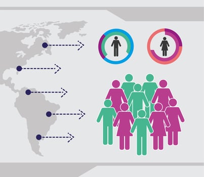 arrows population infographic icons vector