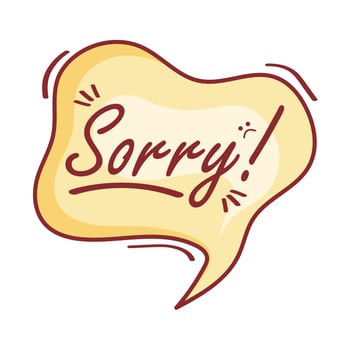 sorry in doodle bubble vector