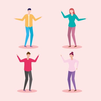 group of young people vector