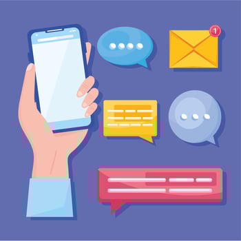 six messaging communication icons vector