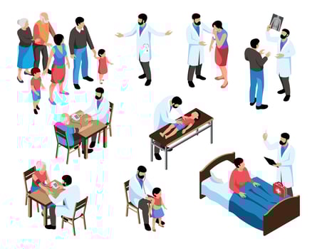 Family Doctor Icon Set vector